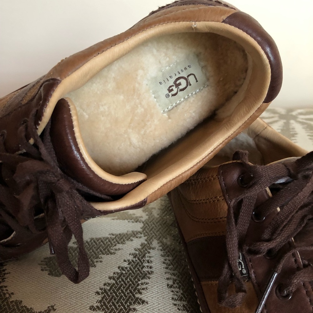 πUGGβS MENβS LEATHER FUR LINED SNEAKERS π Sz 12 - Picture 7 of 16